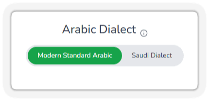 2. Saudi Arabic or Modern Standard Arabic