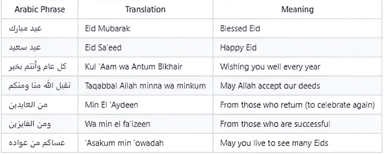 Useful Eid Phrases